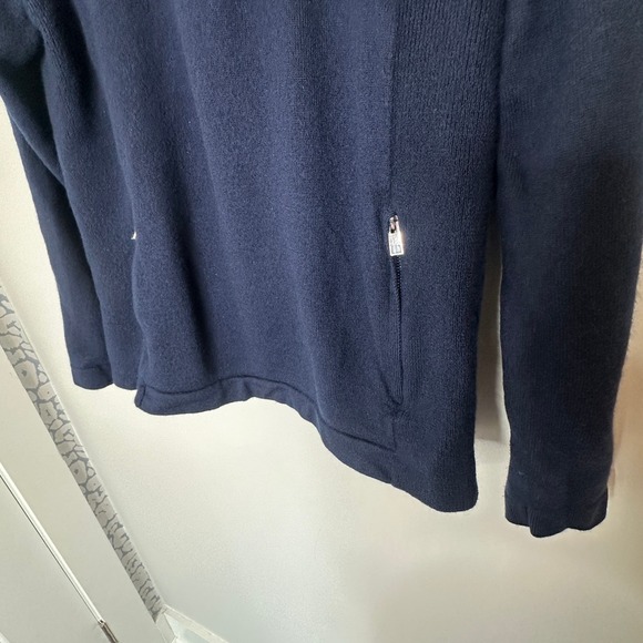 G/FORE Wind Breaker Merino Wool Quarter Zip Pullover Sweater Mens Medium Navy - Picture 8 of 14